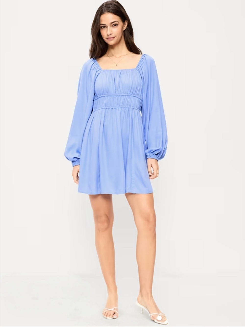 NWT Boho GAP Periwinkle Blue Smocked Waist Mini Dress | Size Large
